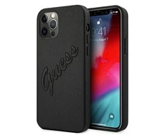 Apple iPhone 12 Pro Max Guess Hardcase Saffiano Vintage Script GUHCP12LRSAVSBK dėklas telefonui juodos spalvos
