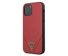 Guess dėklas skirtas iPhone 12 Pro Max 6,7 GUHCP12LVSATMLRE raudonas kietas dėklas Saffiano