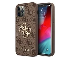 Dėklas Guess GUHCP12M4GMGBR skirtas Apple iPhone 12/12 Pro 6.1", rudas
