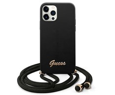 Dėklas Guess GUHCP12MLSCLMGBK iPhone12/12 Pro 6,1" juoda/juodas hardcase Metal Logo Cord
