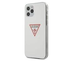 Apple iPhone 12 / 12 Pro Guess dėklas Triangle Collection (GUHCP12MPCUCTLWH) baltos spalvos