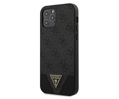 Guess 4G Triangle Apple iPhone 12/12 Pro 6.1 dėklas telefonui pilkos spalvos