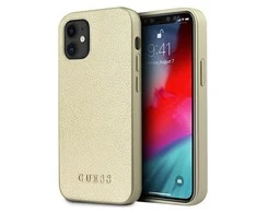 Apple iPhone 12 Mini Guess dėklas Iridescent (GUHCP12SIGLGO) aukso spalvos