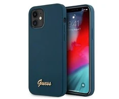 Dėklas Guess GUHCP12SLSLMGBL iPhone 12 mini 5.4" mėlynas/mėlynas hardcase Metal Logo Script