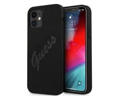 Apple iPhone 12 Mini Guess dėklas Script Vintage (GUHCP12SLSVSBK) juodos spalvos