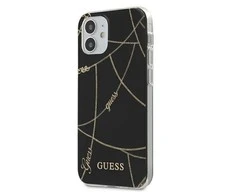 Apple iPhone 12 Mini Guess dėklas Gold Chain Collection (GUHCP12SPCUCHBK) juodos spalvos
