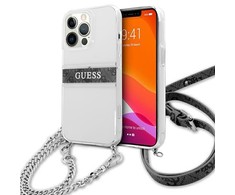 Dėklas Guess GUHCP13LKC4GBSI iPhone 13 Pro / 136,1" Transparent hardcase 4G Pilkas Strap Sidabrinis Chain