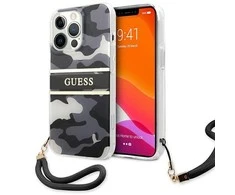 Dėklas GUESS GUHCP13LKCBBK IPHONE 13 PRO / 13 6.1 "Juodas / Juodas HARDCASE CAMO STRAP COLLECTION