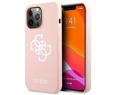 Dėklas GUESS GUHCP13LLS4GWPI IPHONE 13 PRO / 13 6.1 "Rožinis / Rožinis HARD CASE SILICONE 4G LOGO