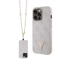 Apple iPhone 13 Pro Guess dėklas Crossbody 4G Metal Logo (GUHCP13LP4TDSCPP) rožinės spalvos