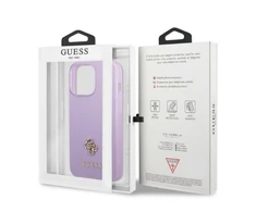 Guess GUHCP13LPS4MU Apple iPhone 13 Pro / 13 6,1″ violetinės spalvos kietas dėklas Saffiano 4G Small Metal Logo