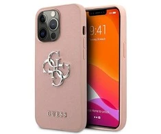 Dėklas Guess PU Saffiano Big 4G Metal Logo Case skirtas iPhone 13 Pro, rožinis