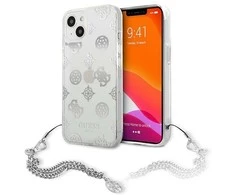 Apple iPhone 13 Mini Guess dėklas Peony Chain Collection (GUHCP13SKSPESI) sidabrinės spalvos