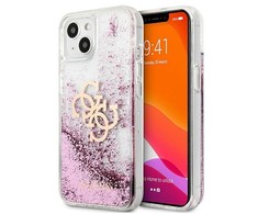 Apple iPhone 13 Mini Guess dėklas 4G Big Liquid Glitter (GUHCP13SLG4GPI) rožinės spalvos