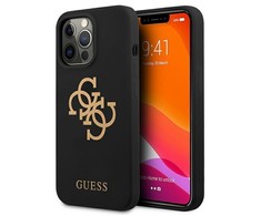 Dėklas Guess GUHCP13XLS4GGBK iPhone 13 Pro Max6,7" juoda/juodas hard case Silicone 4G Logo