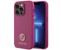 Dėklas GUESS GUHCP15LPS4DGPPP IPHONE 15 PRO 6.1 "Rožinis/Rožinis HARDCASE STRASS METAL LOGO