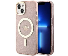 Dėklas GUESS GUHMP14MHCCGP IPHONE 14 PLUS / 15 PLUS 6.7 "Rožinis / Rožinis HARDCASE GLITTER GOLD MAGSAFE