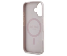 Guess GUHMP16SP4ROPEMCP Apple iPhone 16 6.1" dėklas telefonui rožinės spalvos 4G Flowers Print MagSafe