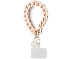 Dėklas Guess GUOUCBMC4MP Universal Big Hand Strap rožinės spalvos Acrylic 4G Charm