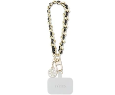 Guess Universal Hand Strap Saffiano Chain 4G Charm - Universal phone strap (Juodas)