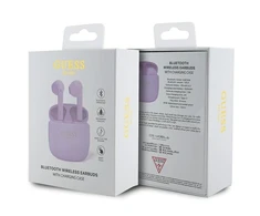GUESS belaidės ausinės bluetooth TWS + docking station GUTWST26PSU (Classic EST Logo) violetinė