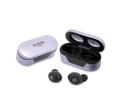 Guess GUTWST31EU TWS Bluetooth ausinės + įkrovimo stotelė violetinės spalvos