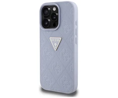 Guess Hot Stamp 4G Pattern Triangle Metal Logo Apple iPhone 16 Pro Max dėklas telefonui violetinės spalvos