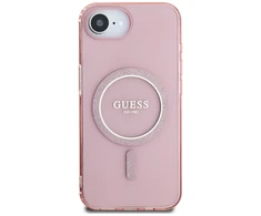 Guess IML Glitter Circle MagSafe dėklas iPhone 16e - rožinis