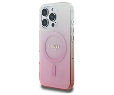 Guess GUHMP16LHGRCELP Apple iPhone 16 Pro 6.3″ rožinės spalvos kietas dėklas IML Glitter Gradient MagSafe