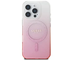Guess GUHMP16LHGRCELP Apple iPhone 16 Pro 6.3″ rožinės spalvos kietas dėklas IML Glitter Gradient MagSafe