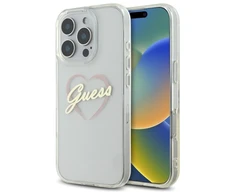 Guess GUHCP16LHCHGSPT Apple iPhone 16 Pro 6.3″ skaidrus kietas dėklas IML Heart