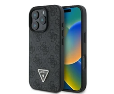 Guess Leather 4G Triangle Strass MagSafe Apple iPhone 16 Pro Max – dėklas telefonui juodos spalvos
