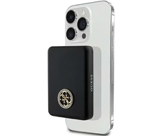 Guess Powerbank indukcinis 5W GUPBM3AL4DMK 3000mAh juodos spalvos MagSafe 4G Strassed Metal Logo