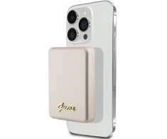 Guess Powerbank indukcinis 5W GUPBM3ALGSGD 3000mAh aukso spalvos MagSafe Metal Script Logo