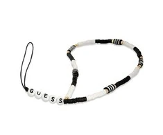 Guess pakabukas GUSTBCKH telefono dirželis juodai baltos spalvos Heishi Beads