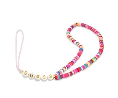 Guess pakabukas GUSTGMPP telefono dirželis rožinės spalvos Heishi Beads