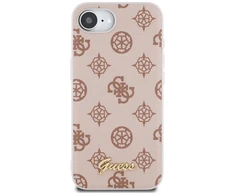Guess Peony Script logotipas MagSafe iPhone 16e dėklas – rudas