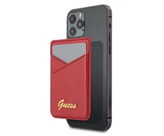 Guess dėklas Wallet Card Slot Magsafe Saffiano (GUWMSSASLRE) rudonos spalvos