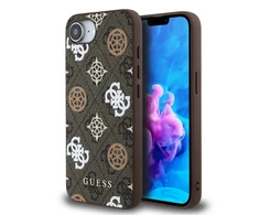 Guess PU 4G Peony MagSafe Apple iPhone 16e dėklas telefonui rudos spalvos
