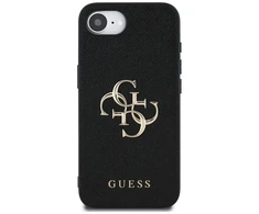 GUESS dėklas skirtas Apple iPhone 16e (SE 4 2025) GUHCPSE4PGT4MBK (PU Grained Big 4G and Classic) juodos spalvos