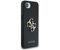 GUESS dėklas skirtas Apple iPhone 16e (SE 4 2025) GUHCPSE4PGT4MBK (PU Grained Big 4G and Classic) juodos spalvos