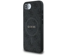 GUESS dėklas skirtas Apple iPhone 16e (SE 4 2025) suderinamas su MagSafe GUHMPSE4G4GFRK (PU 4G Ring Classic Logo) juodos spalvos