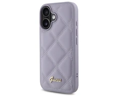 Guess GUHCP16SPSQSQSU Apple iPhone 16 6.1″ light violetinės spalvos kietas dėklas Quiled Metal Logo