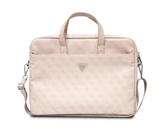 Dėklas kompiuteriui 16" Guess Saffiano 4G Hot Stamp Triangle Logo rožinės spalvos