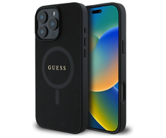 Guess Saffiano Classic Logo MagSafe - dėklas skirtas Apple iPhone 16 Pro Max juodas