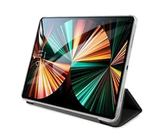 „Guess Saffiano Collection“ dėklas, skirtas „iPad 12.9" 2021“ knygos viršeliui - juodas
