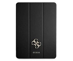 „Guess Saffiano Collection“ dėklas, skirtas „iPad 12.9" 2021“ knygos viršeliui - juodas