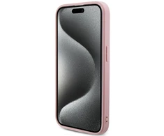 Dėklas GUESS GUHCP15LPSAIRSP IPHONE 15 PRO 6.1 "Rožinis/Rožinis HARDCASE SAFFIANO IRIDESCENT SCRIPT