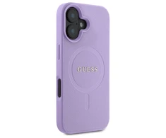 Guess GUHMP16SPSAHMCU Apple iPhone 16 6.1″ violetinės spalvos kietas dėklas Saffiano MagSafe