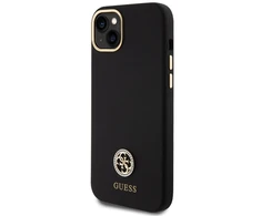 Guess GUHCP15M4DGPK Apple iPhone 15 Plus / 14 Plus 6.7" dėklas telefonui juodos spalvos hardcase Silicone Logo Strass 4G